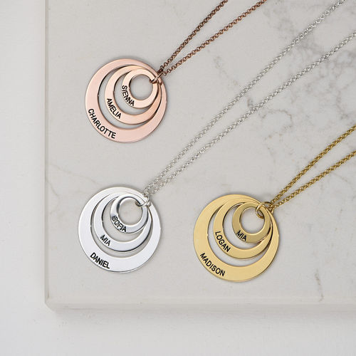 Jewelry for Moms - Three Disc Necklace with Rose Gold Plating