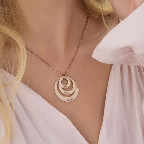 Jewelry for Moms - Three Disc Necklace with Rose Gold Plating