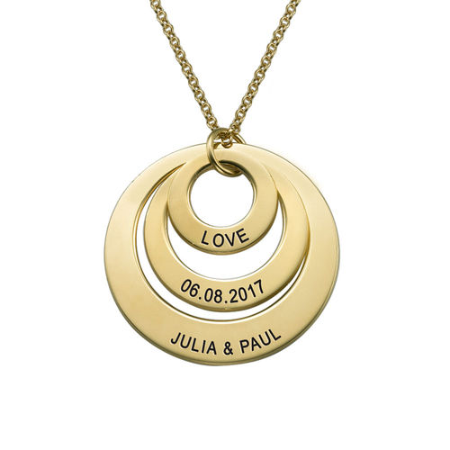 Jewelry for Moms - Three Disc Necklace in 18k Gold Plating