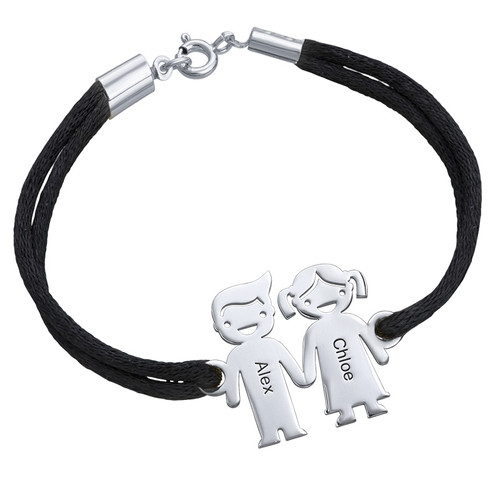 Kids Holding Hands Charms Bracelet