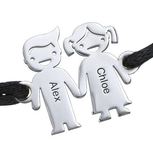 Kids Holding Hands Charms Bracelet