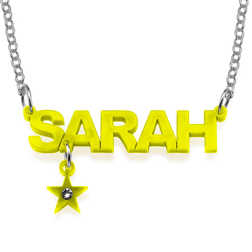 L.A. Style Color Name Necklace with Charm