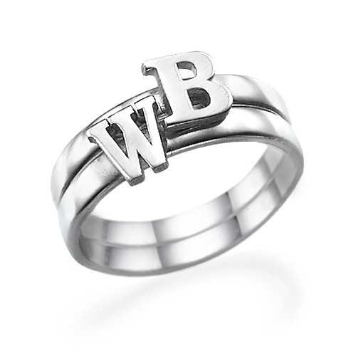 Letter Ring in Sterling Silver