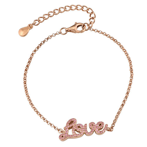 Love Adjustable Inspirational Bracelet in Rose Gold Plating