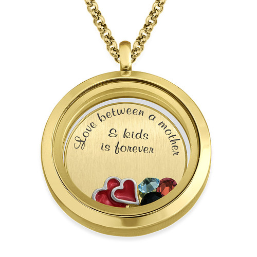 Love My Children Floating Locket with Gold Plating