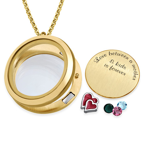 Love My Children Floating Locket with Gold Plating