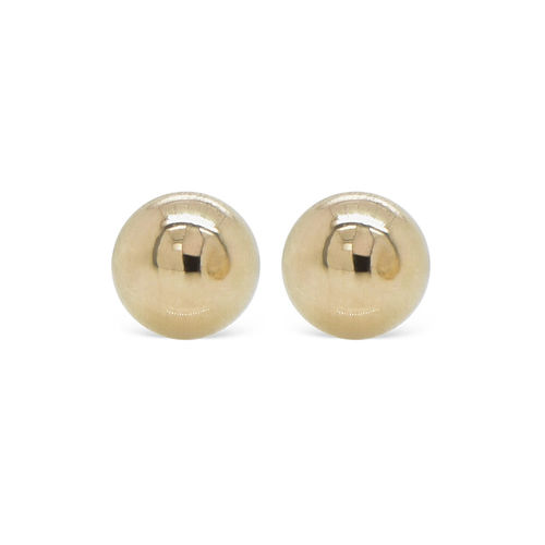 Medium 10K Gold Round Stud Earrings