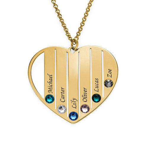 Mom Birthstone necklace in Gold Plating