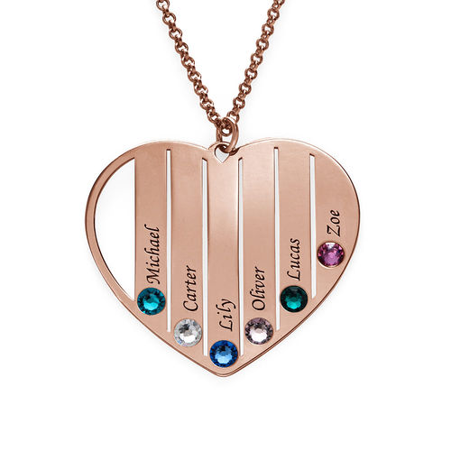 Mom Birthstone necklace in Rose Gold Plating