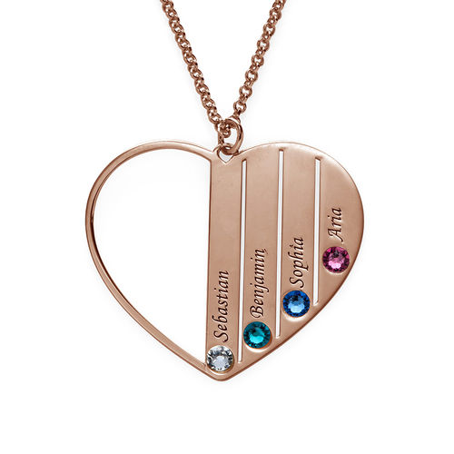 Mom Birthstone necklace in Rose Gold Plating