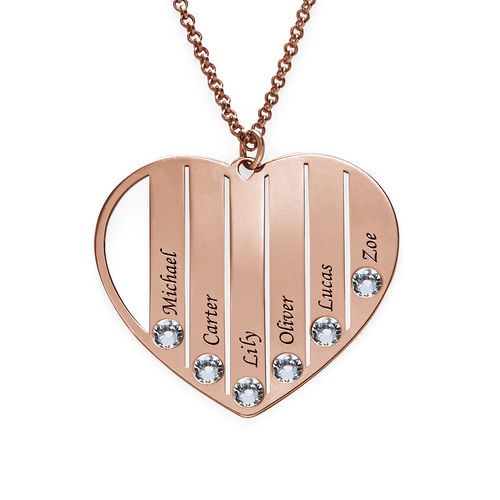 Mom Birthstone necklace in Rose Gold Plating