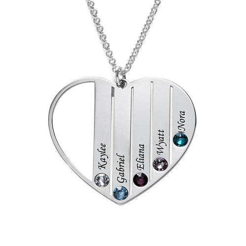 Mom Birthstone necklace in Sterling Silver