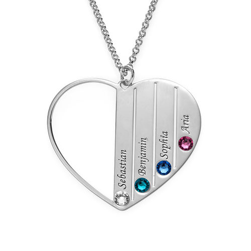 Mom Birthstone necklace in Sterling Silver