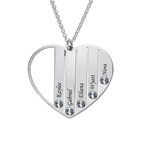 Mom Birthstone necklace in Sterling Silver