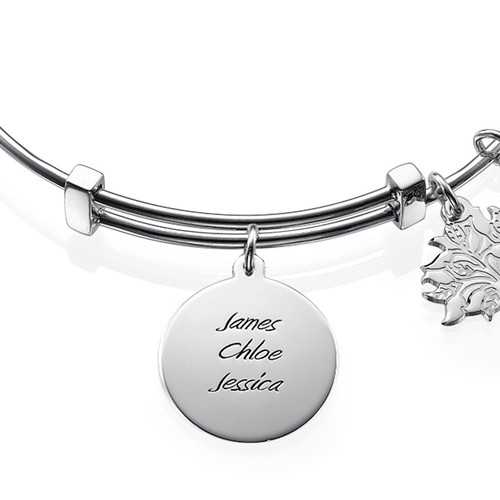 Mom Charm Bangle Bracelet