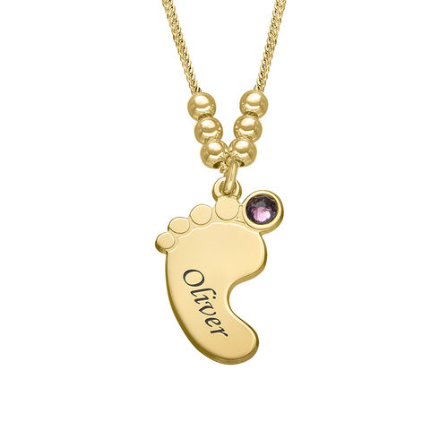 Mom Jewelry - Baby Feet Necklace with Gold Plating