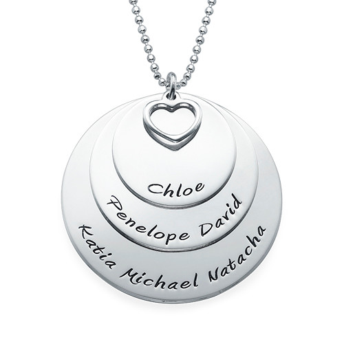 Mom Necklace with Three Personalized Discs