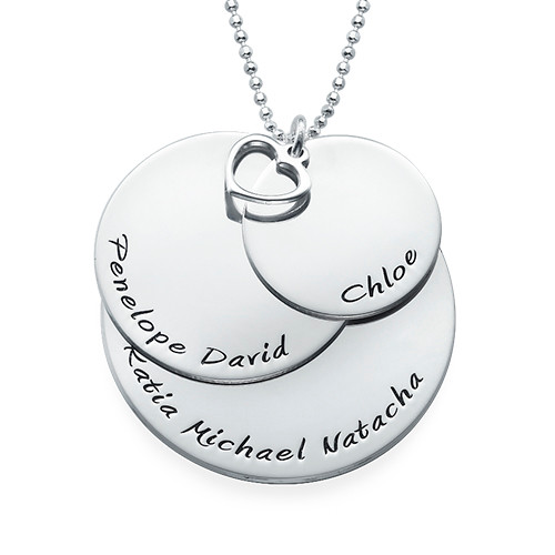 Mom Necklace with Three Personalized Discs