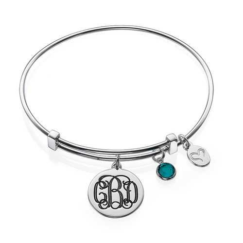 Monogram Bangle with Charms