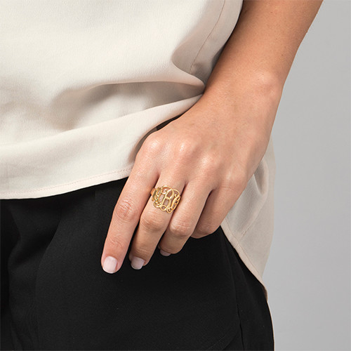 Monogram Ring - 18k Gold Plated