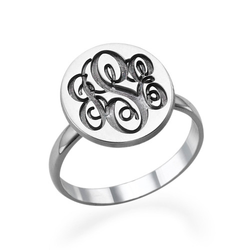 Monogram Signet Ring in Silver