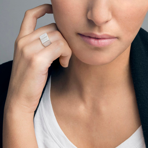 Monogrammed Signet Ring in Silver