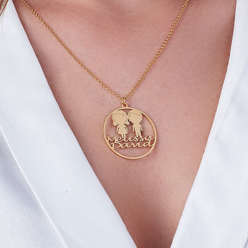 Mother Circle Necklace in Gold Plating