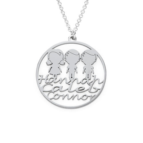 Mother Circle Necklace in Sterling Silver