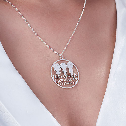 Mother Circle Necklace in Sterling Silver