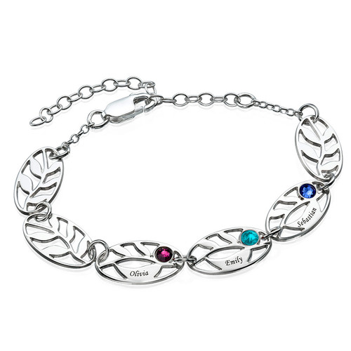 Mother Leaf Bracelet with Engraving