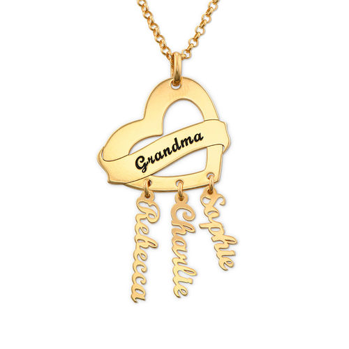 Mother Necklace in Gold Plating with Name Charms