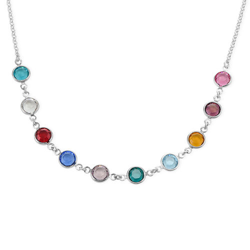 Mother's Birthstone Necklace in Silver