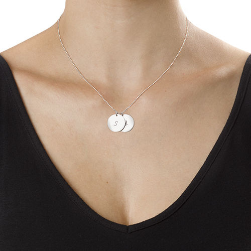 Mother Necklace with Personalized Initial Discs