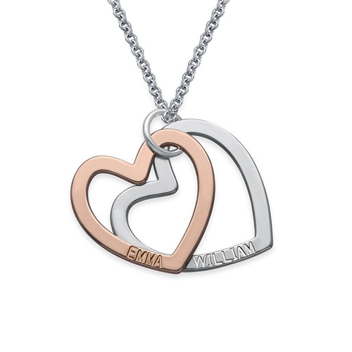 Multi-Tone Two Heart Necklace