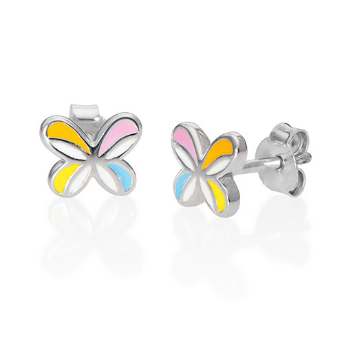 Multicolor Butterfly Wing Earrings for Kids