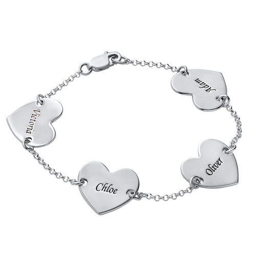 Multiple Heart Bracelet with Engraving