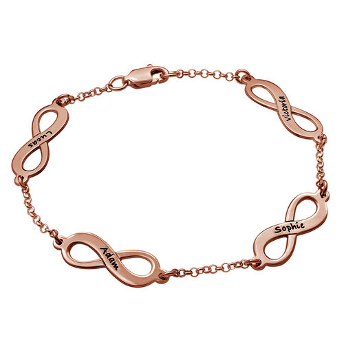 Multiple Infinity Bracelet with Rose Gold Plating