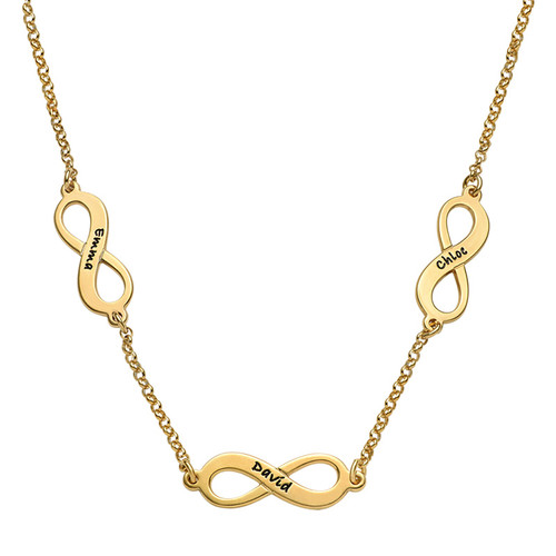 Multiple Infinity Necklace in Gold Plating