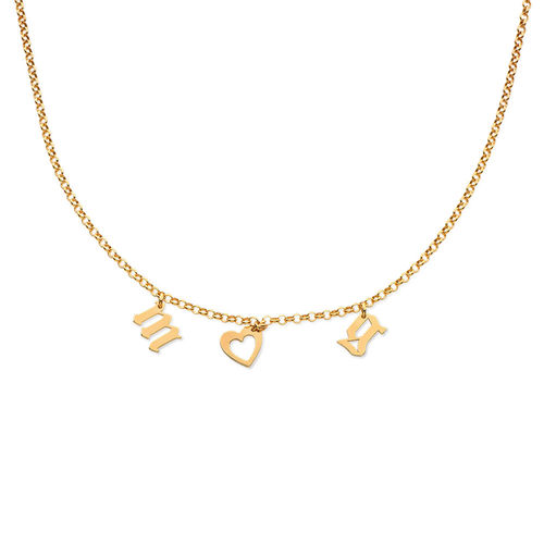 Name Choker with Gothic Font in Gold Plating