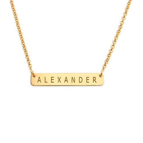 Nameplate Bar Necklace in Gold Plating