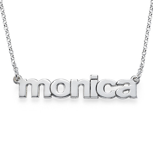 Nameplate Necklace in Lowercase Font