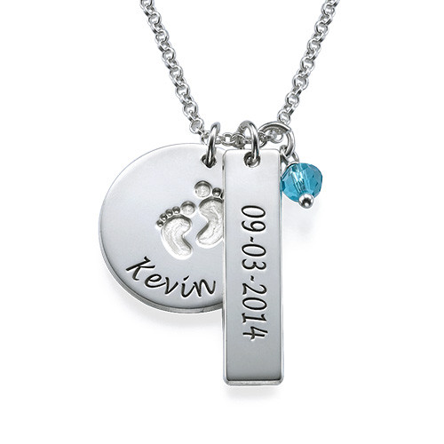 New Mom Jewelry - Baby Feet Charm Necklace