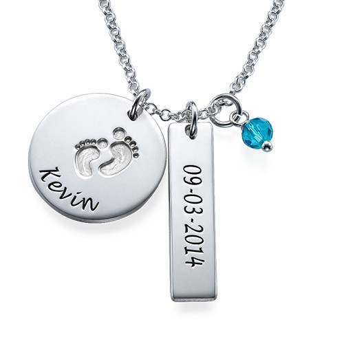 New Mom Jewelry - Baby Feet Charm Necklace