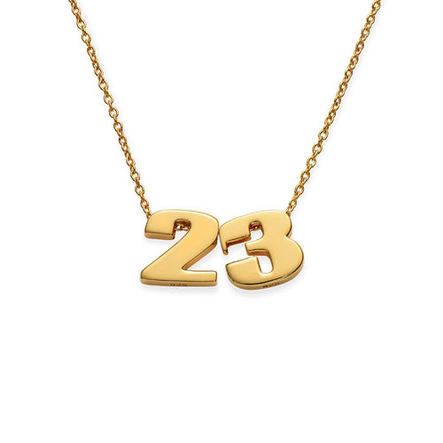 Number Pendant Necklace in Gold Plating