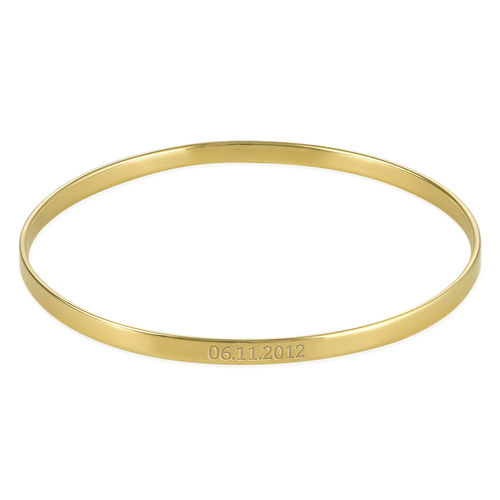 Numeral Date Bangle with 18K  Gold plating