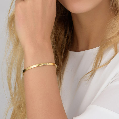 Numeral Date Bangle with 18K  Gold plating