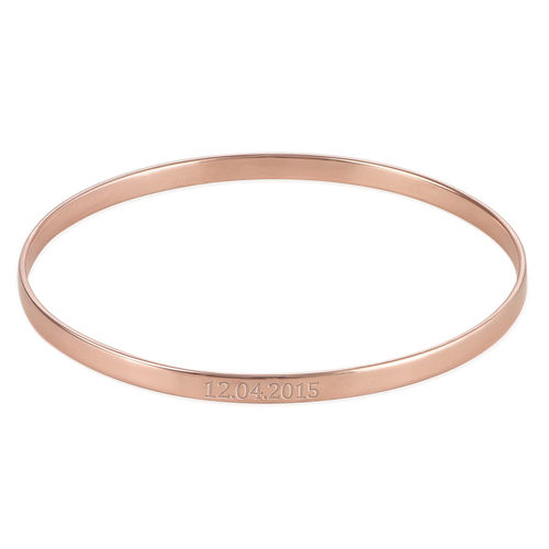 Numeral Date Bangle with 18K Rose Gold plating