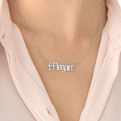 Old English Style Gothic Name Necklace