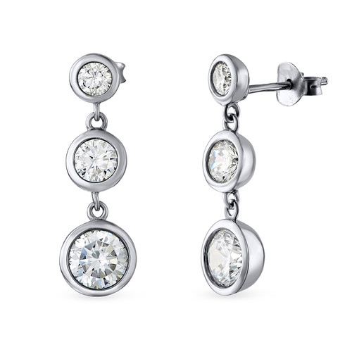 Past Present Future Cubic Zirconia Earrings