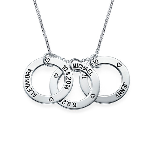 Perfect Gift for Mom - Engraved Family Circle Necklace